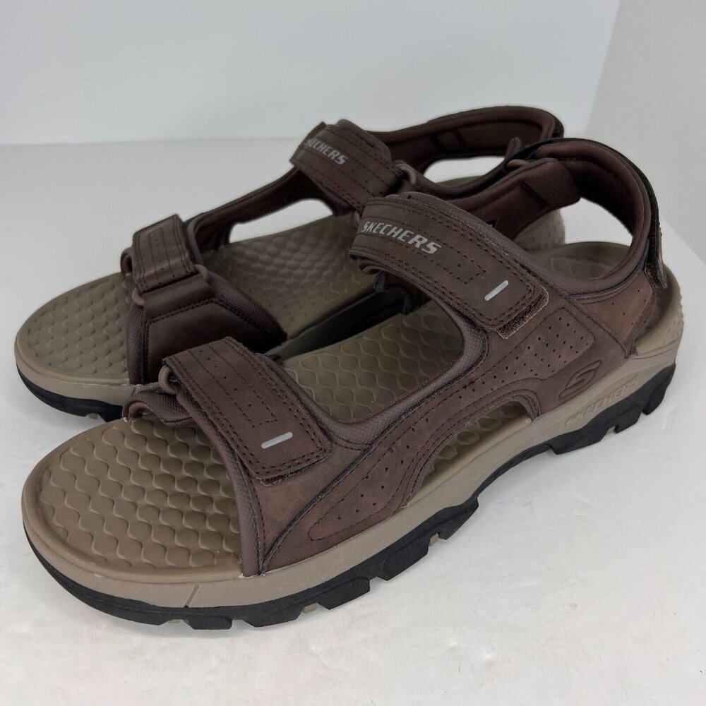 Skechers Mens 204105 Tresmen Chocolate Garo Relaxed Luxe Foam Size 13 Sandals